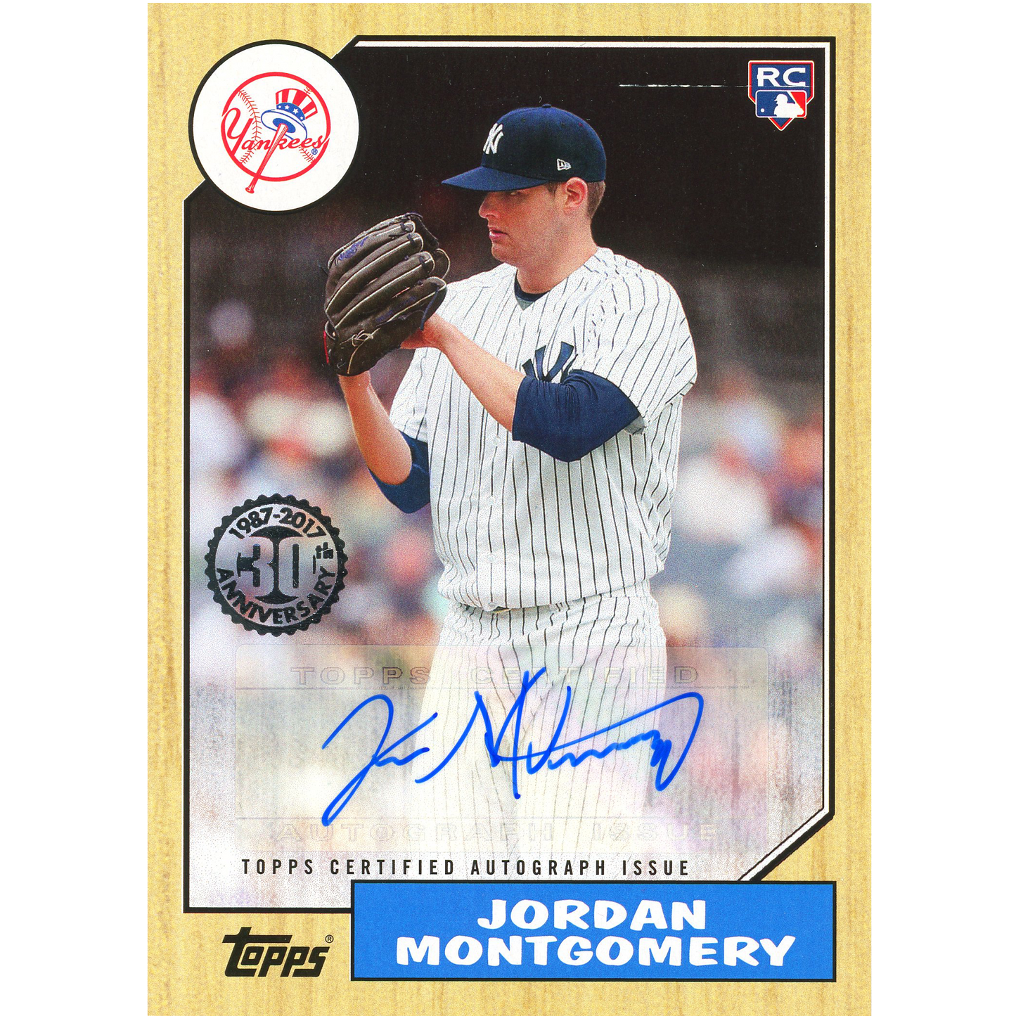 2017 Topps Update Series Jordan Montgomery Autograph RC