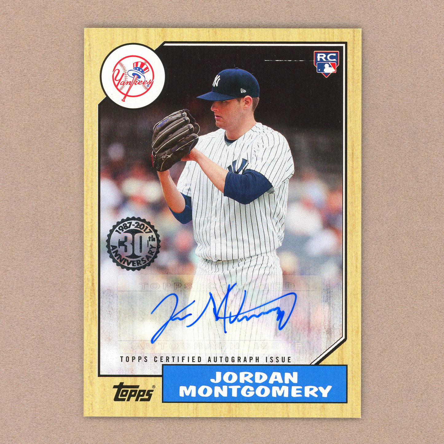 2017 Topps Update Series Jordan Montgomery Autograph RC
