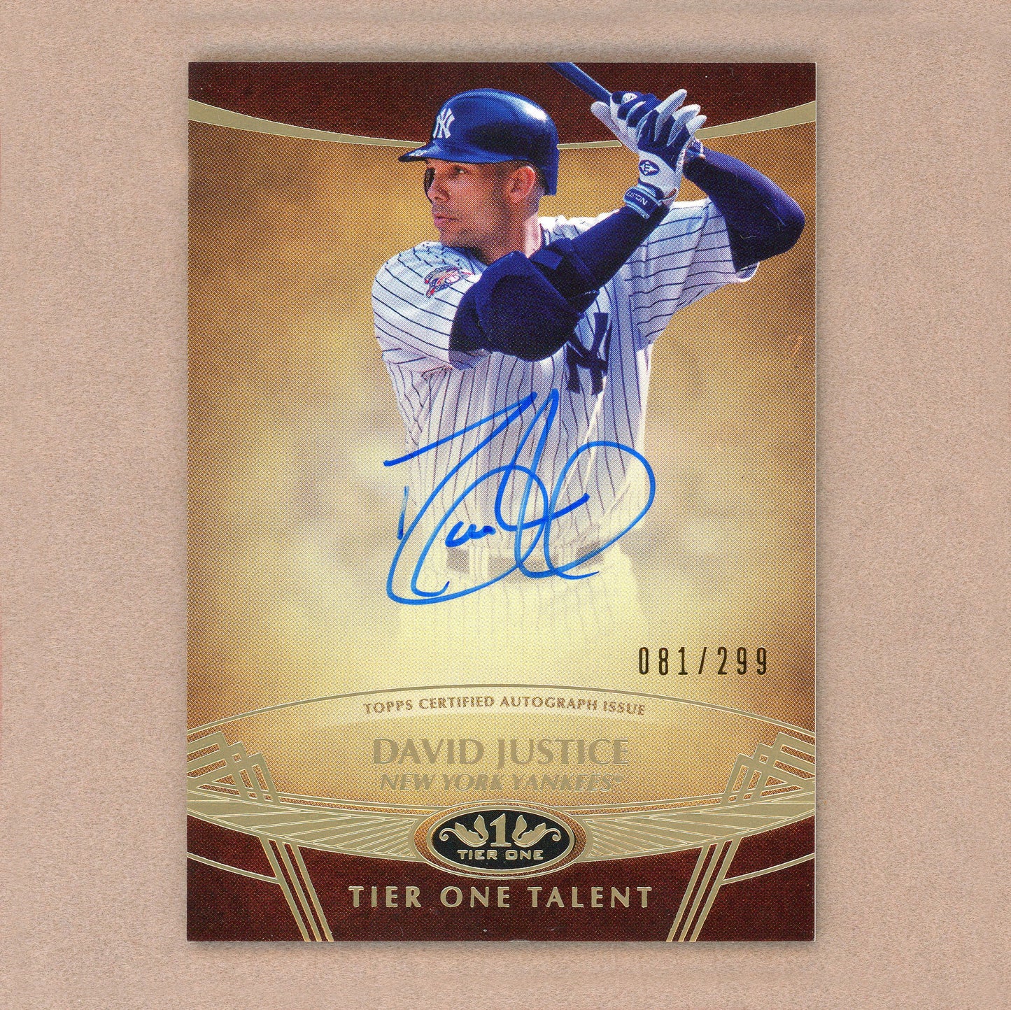 2019 Topps Tier One David Justice Autograph