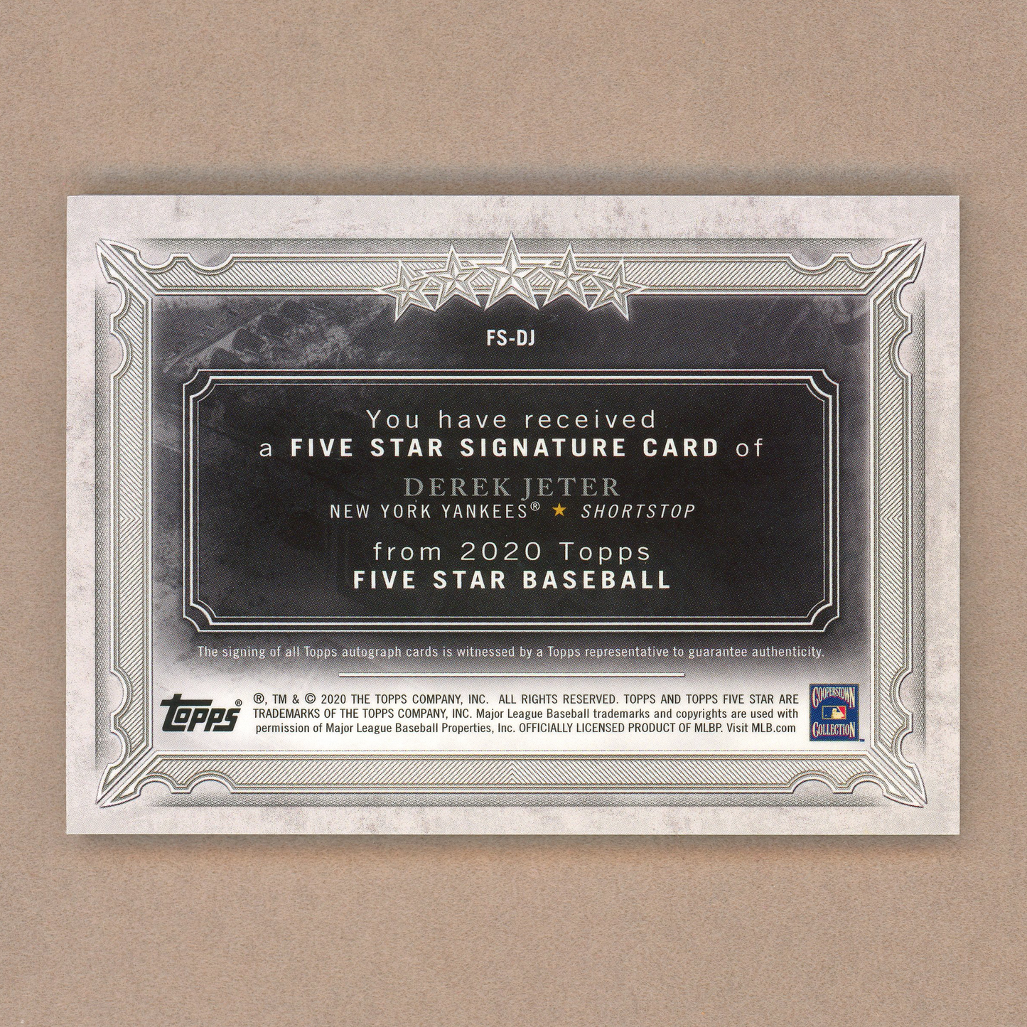2020 Topps Five Star Derek Jeter Autograph