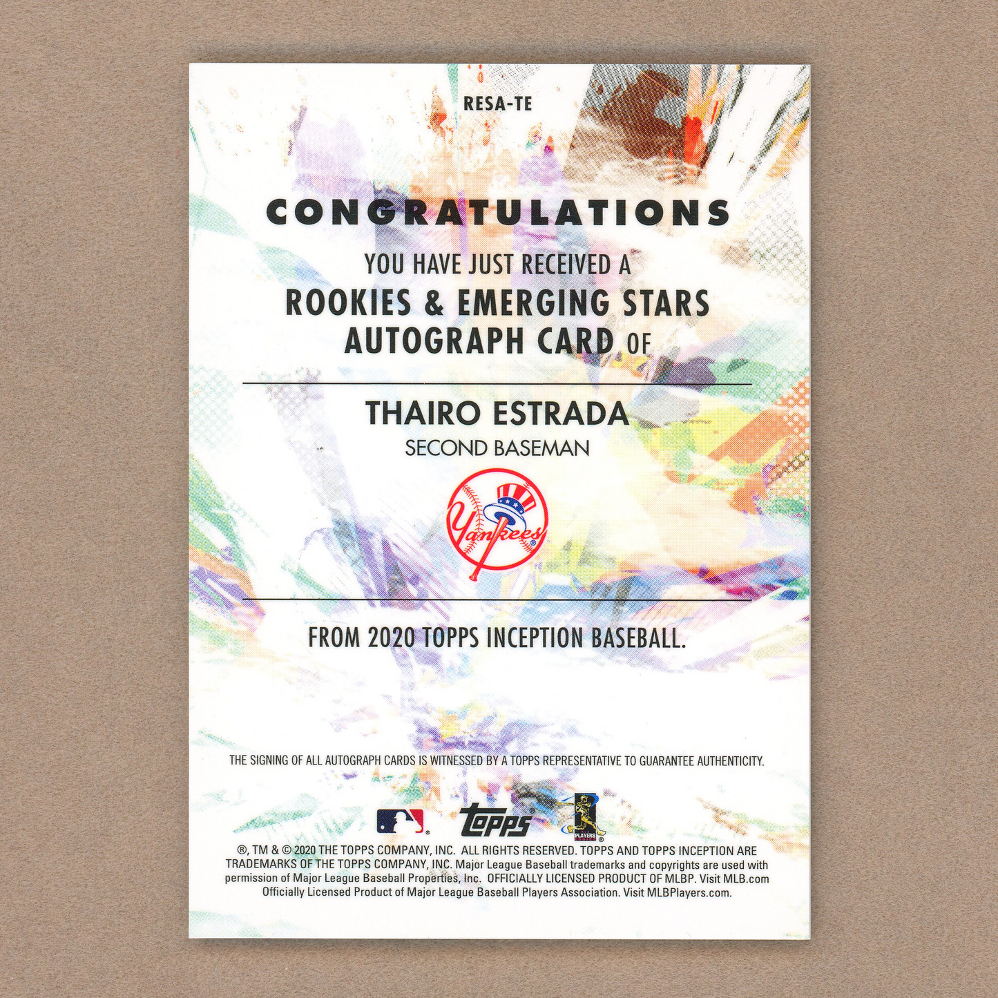 2020 Topps Inception Thairo Estrada Auto