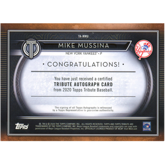 2020 Topps Tribute Mike Mussina Autograph