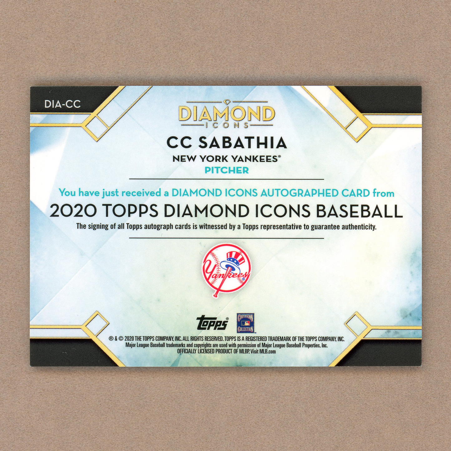 2020 Topps Diamond Icons C.C. Sabathia Autograph (Red)