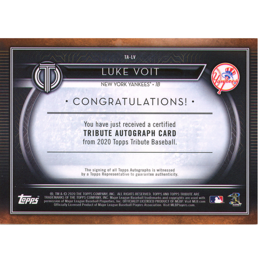2020 Topps Tribute Luke Voit Autograph (Purple)