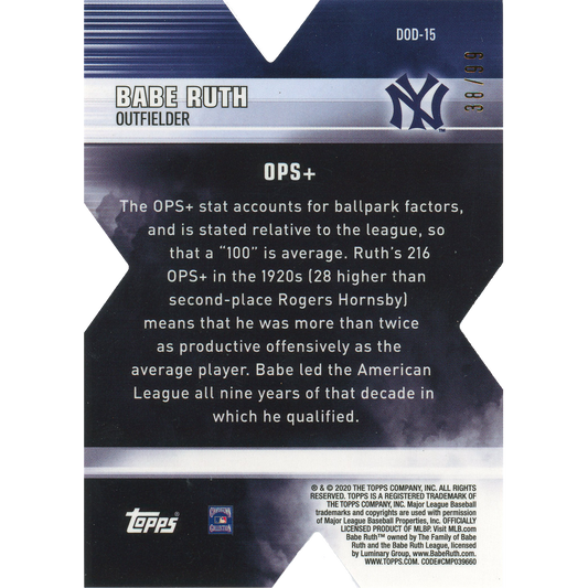 2020 Topps Chrome Babe Ruth Decade of Dominance