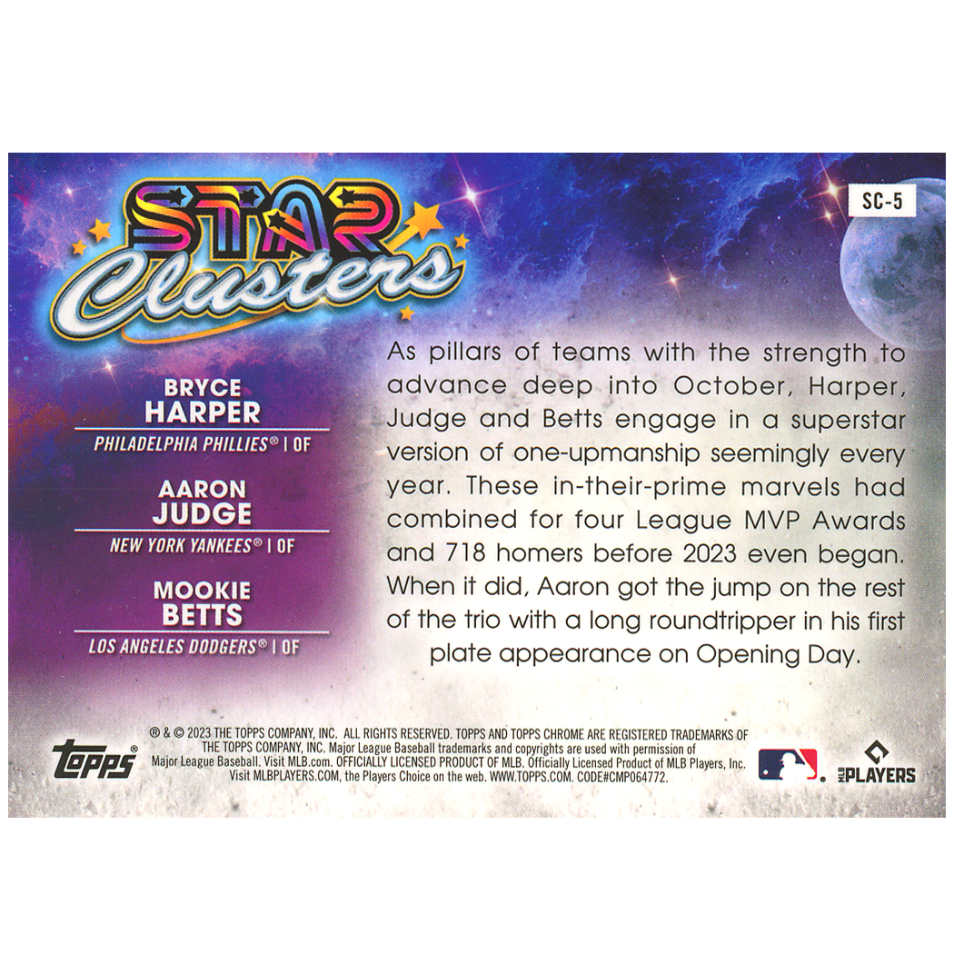 2023 Topps Cosmic Chrome Harper/Judge/Betts Star Clusters