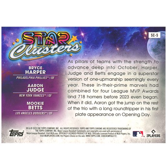 2023 Topps Cosmic Chrome Harper/Judge/Betts Star Clusters