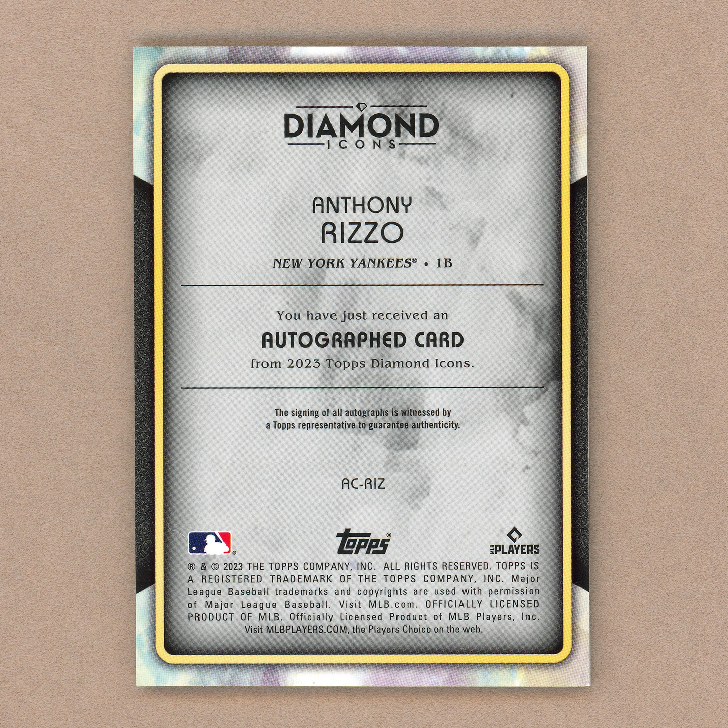 2023 Topps Diamond Icons Anthony Rizzo Autograph