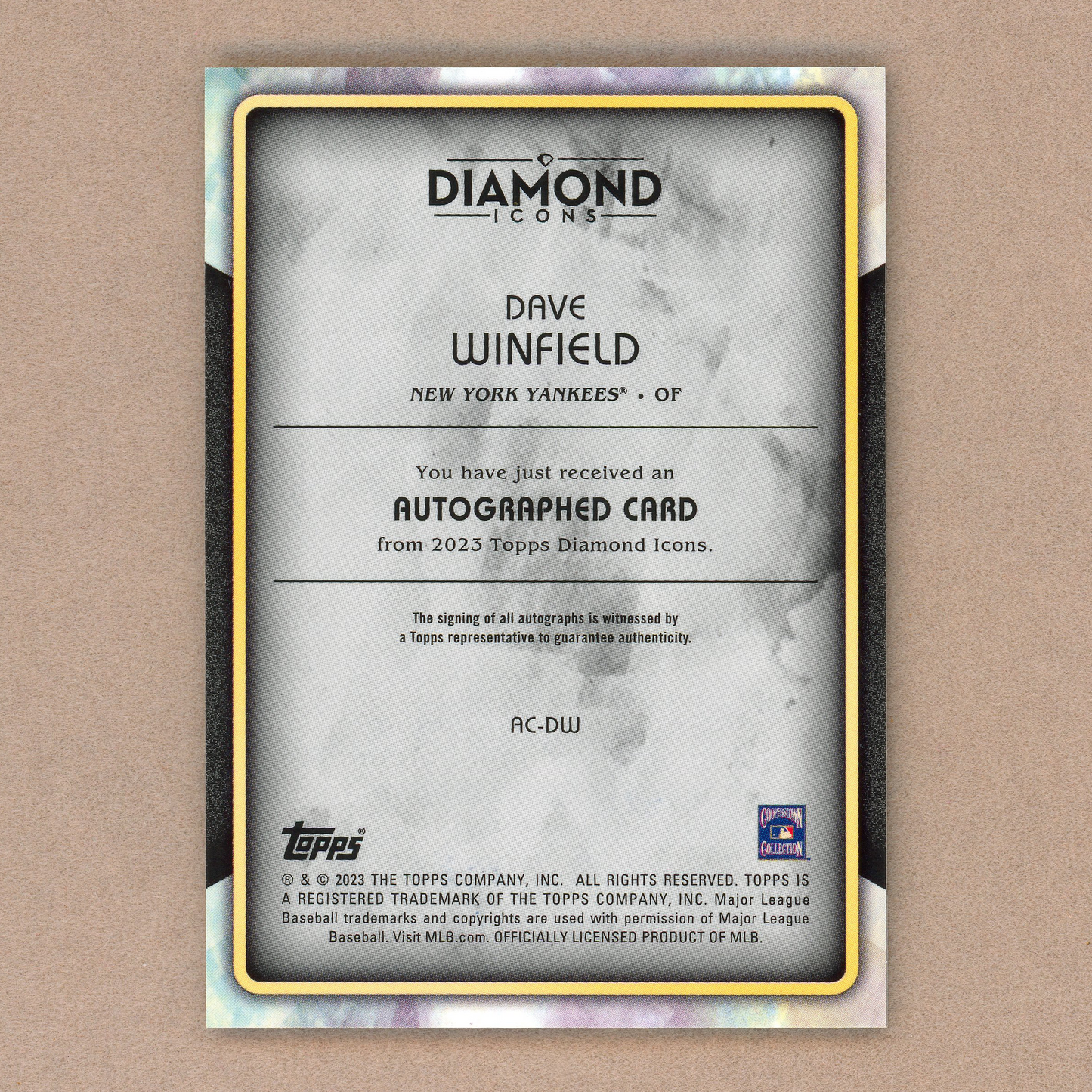 2023 Topps Diamond Icons Dave Winfield Autograph