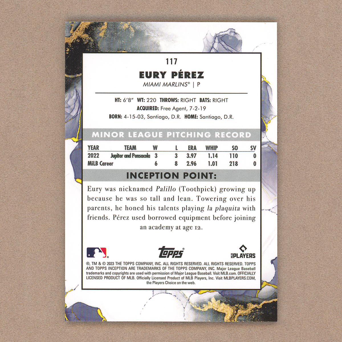 2023 Topps Inception Eury Perez (RC)