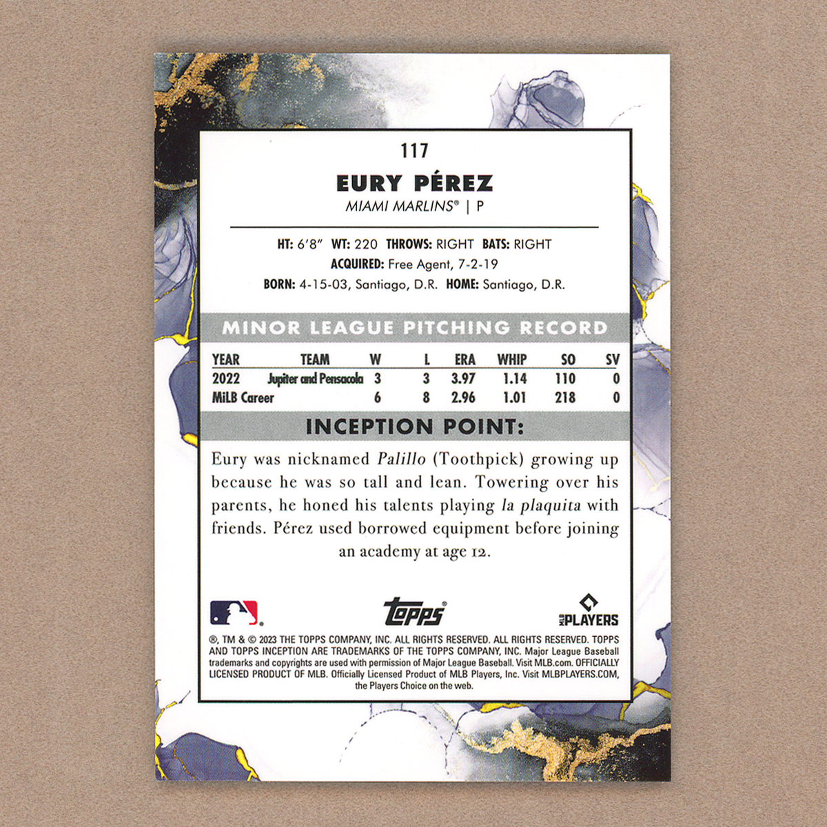 2023 Topps Inception Eury Perez RC (Green)