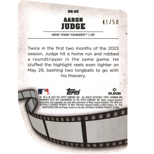 2023 Bowman's Best Aaron Judge Reel to Reel (Lava Refractor)