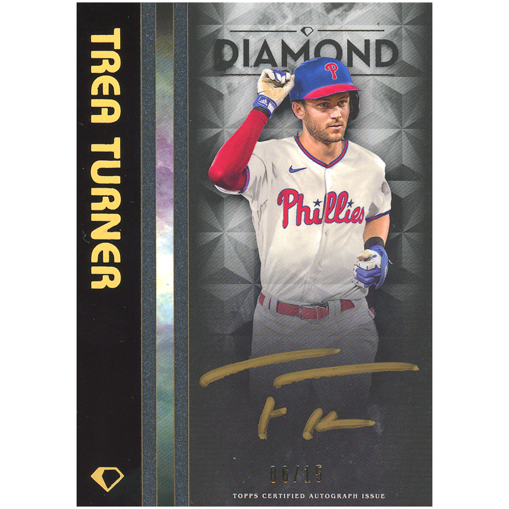 2023 Trea Turner Diamond Icons Black PolychromatINK Autograph (Gold Ink)
