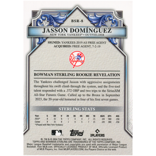 2024 Bowman Sterling Jasson Dominguez RC (Blue)