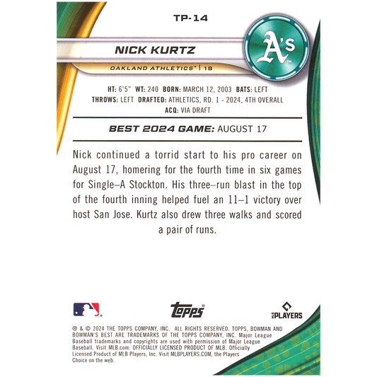 2025 Bowman's Best Nick Kurtz (Wave Refractor)