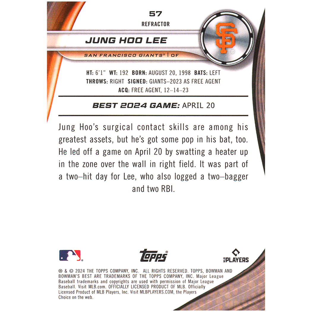 2024 Bowman's Best Jung Hoo Lee RC (Refractor)