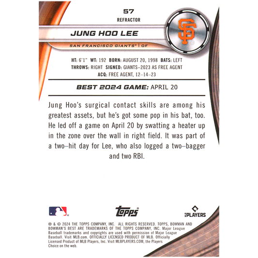 2024 Bowman's Best Jung Hoo Lee RC (Refractor)