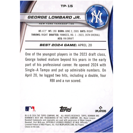 2024 Bowman's Best George Lombard Jr.