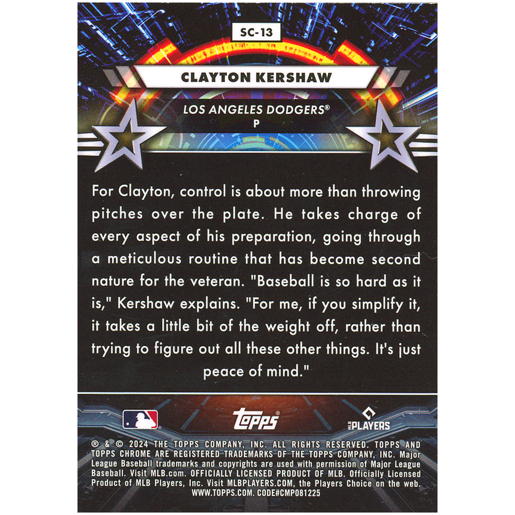 2024 Topps Cosmic Chrome Clayton Kershaw Star Command
