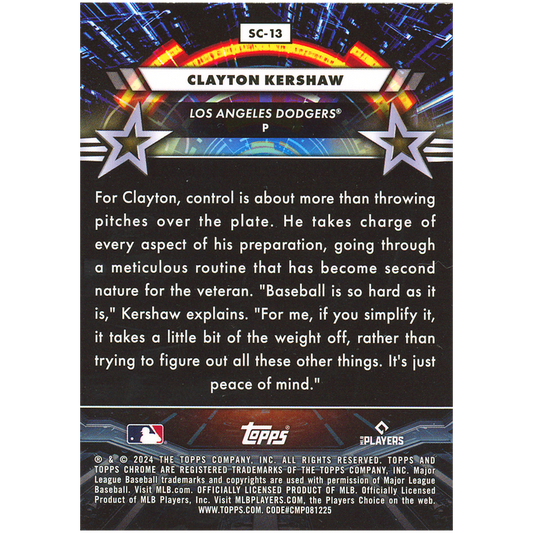 2024 Topps Cosmic Chrome Clayton Kershaw Star Command