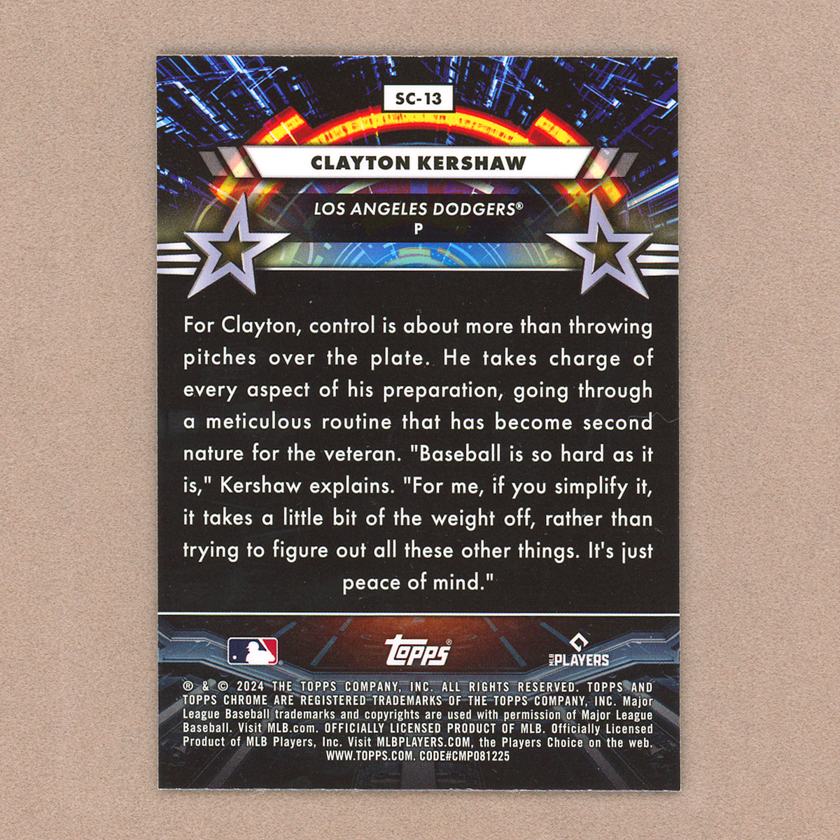 2024 Topps Cosmic Chrome Clayton Kershaw Star Command