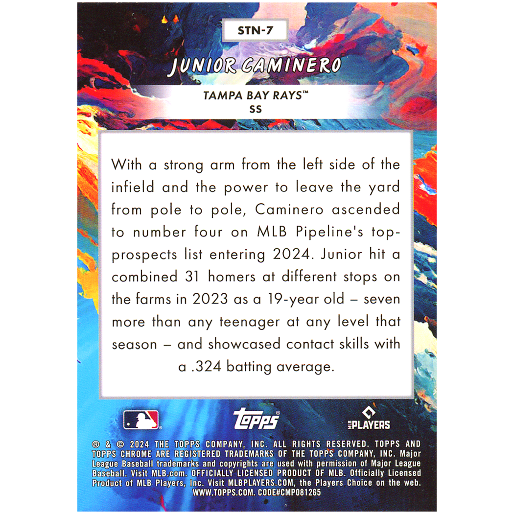 2024 Topps Cosmic Chrome Junior Caminero Stars In The Night