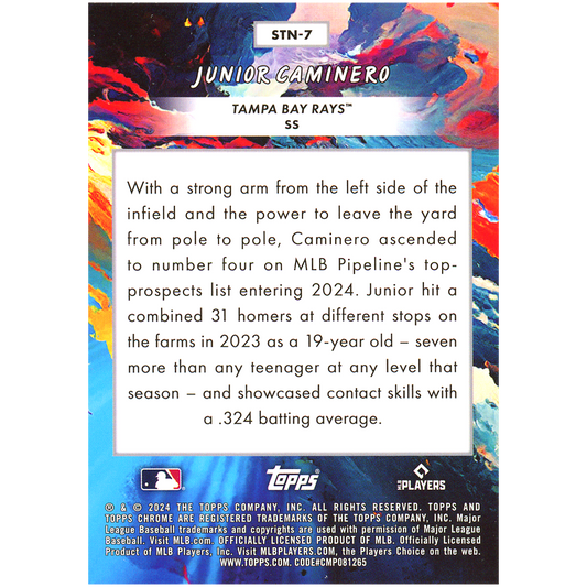 2024 Topps Cosmic Chrome Junior Caminero Stars In The Night