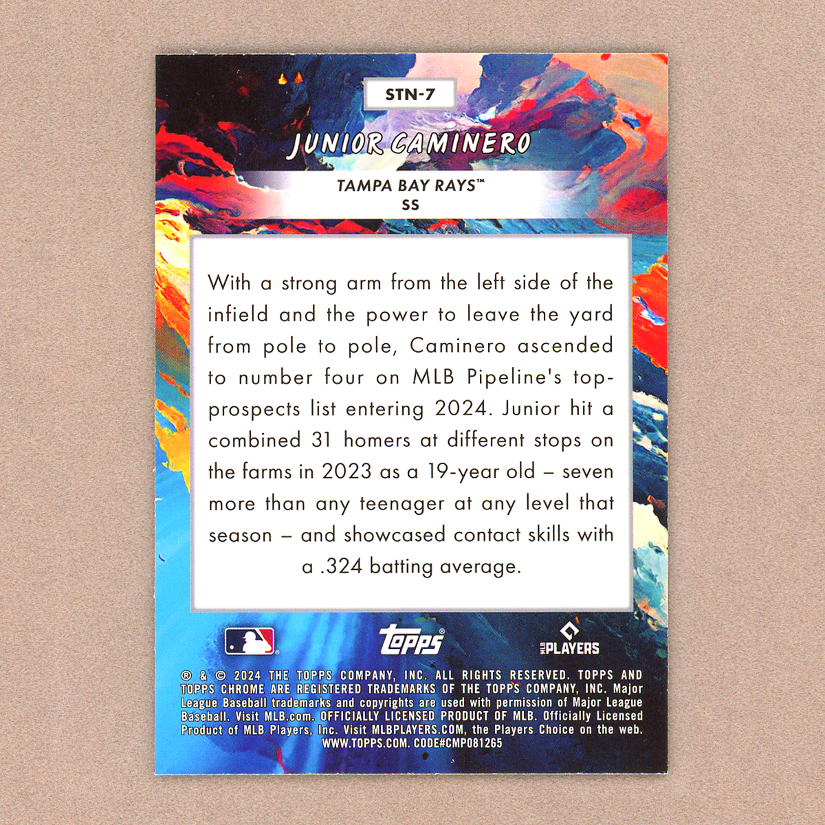 2024 Topps Cosmic Chrome Junior Caminero Stars In The Night