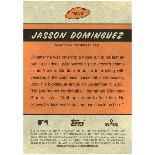 2024 Topps Cosmic Chrome Jasson Dominguez The Martian Attacks