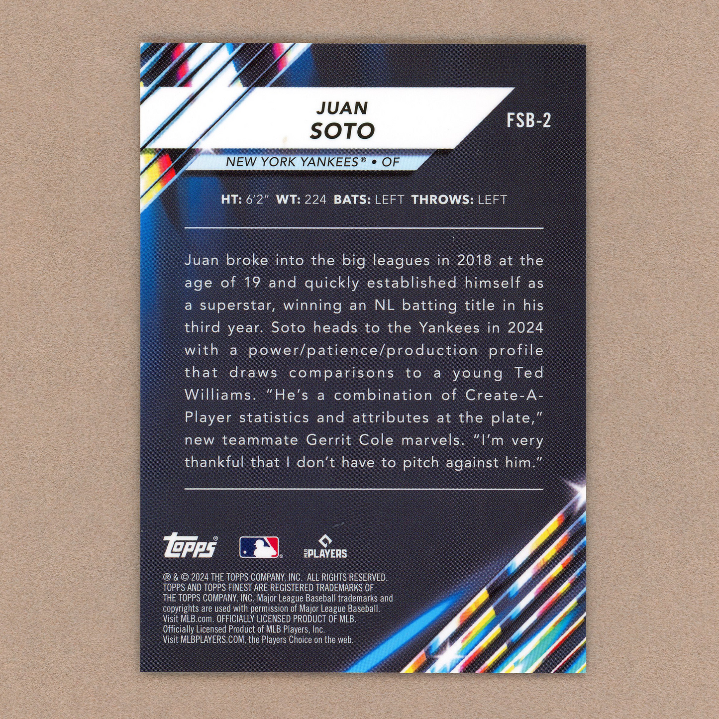 2024 Topps Finest Juan Soto Future So Bright (Orange)