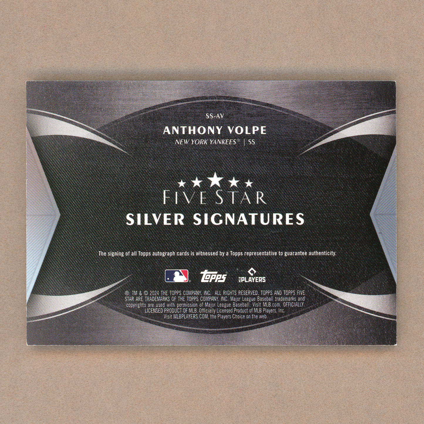 2024 Topps Five Star Anthony Volpe Autograph (Silver Ink)
