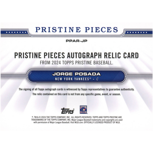 2024 Topps Pristine Jorge Posada Autograph Relic