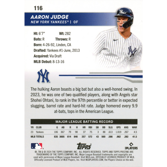 2024 Topps Pristine Aaron Judge (Orange)