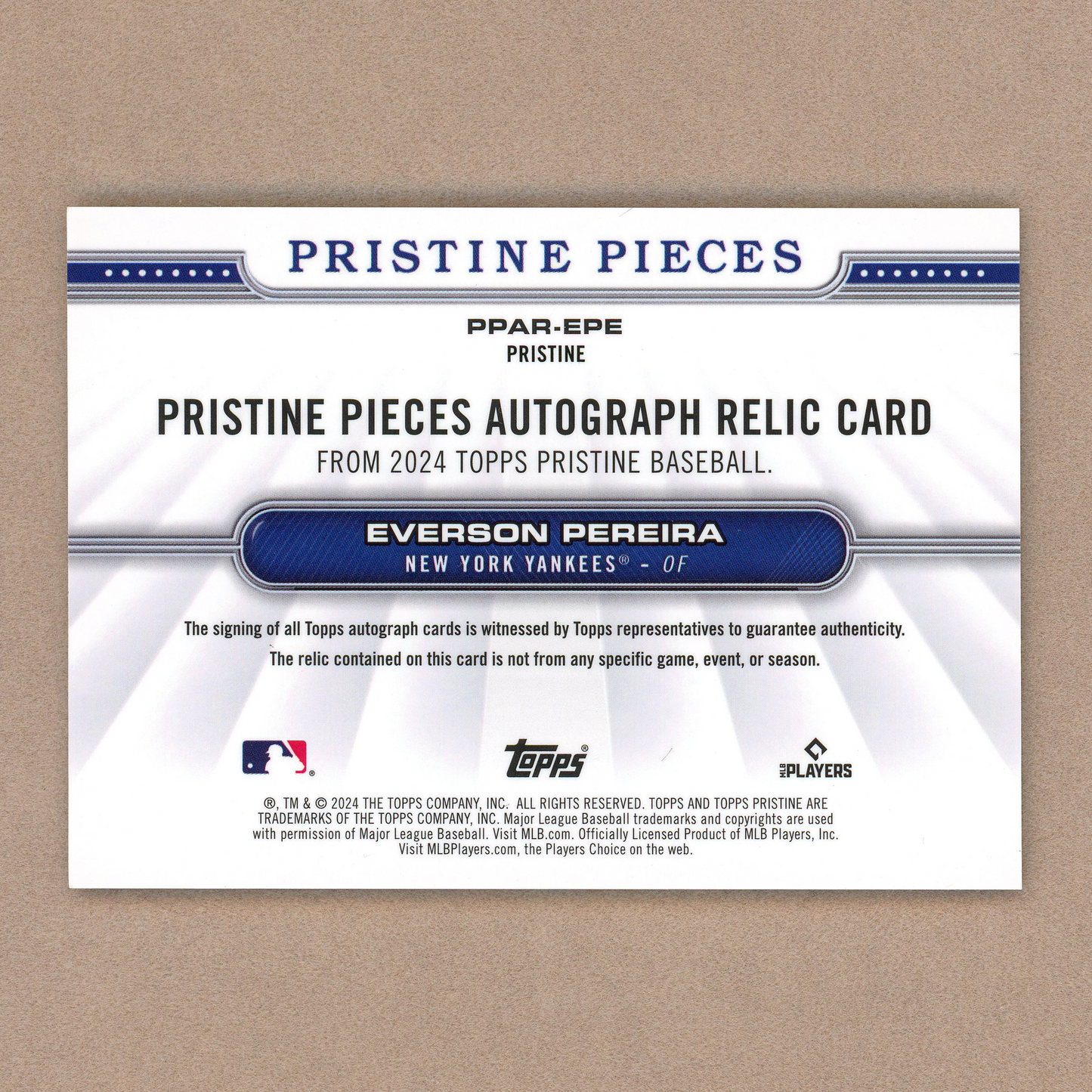 2024 Topps Pristine Everson Pereira Autograph Relic (Rookie Card)