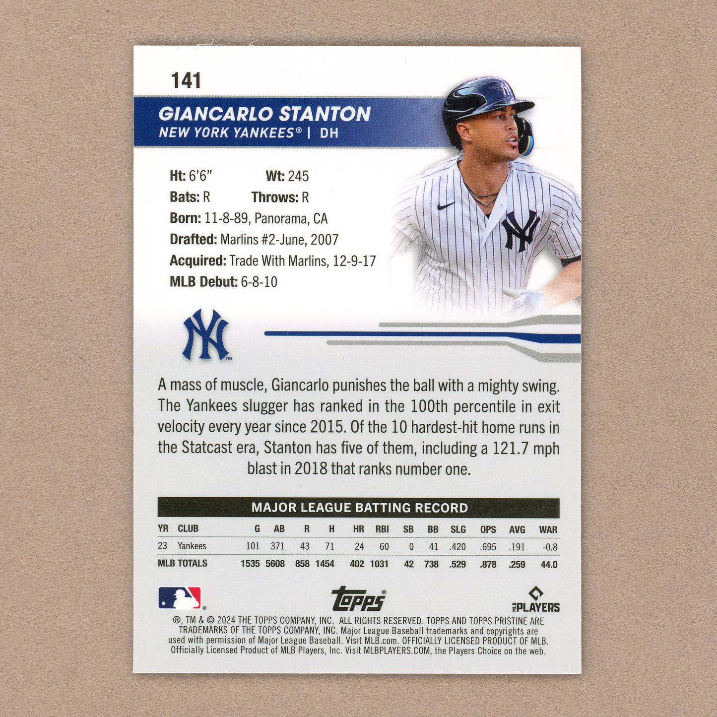 2024 Topps Pristine Giancarlo Stanton (Blue)