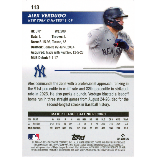 2024 Topps Pristine Alex Verdugo (Gold)