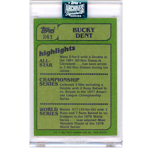 2024 Topps Archives Signature Series Bucky Dent Autograph
