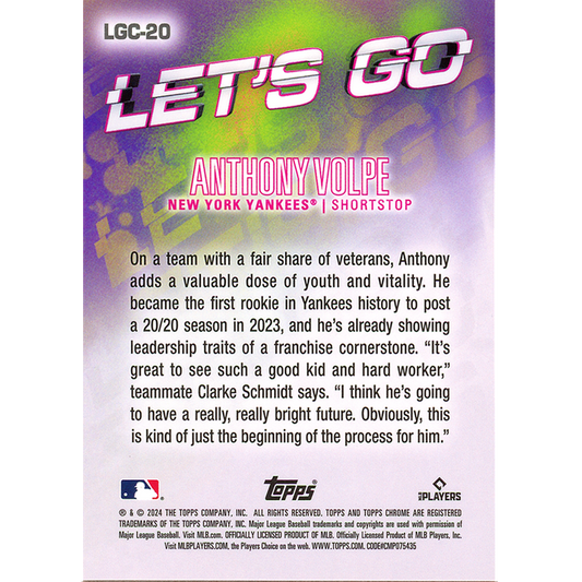 2024 Topps Finest Anthony Volpe Let's Go (SP)