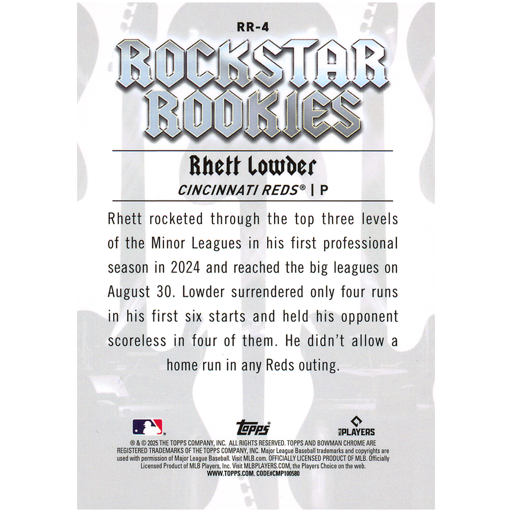 2025 Bowman Chrome Rhett Lowder Rockstar RC