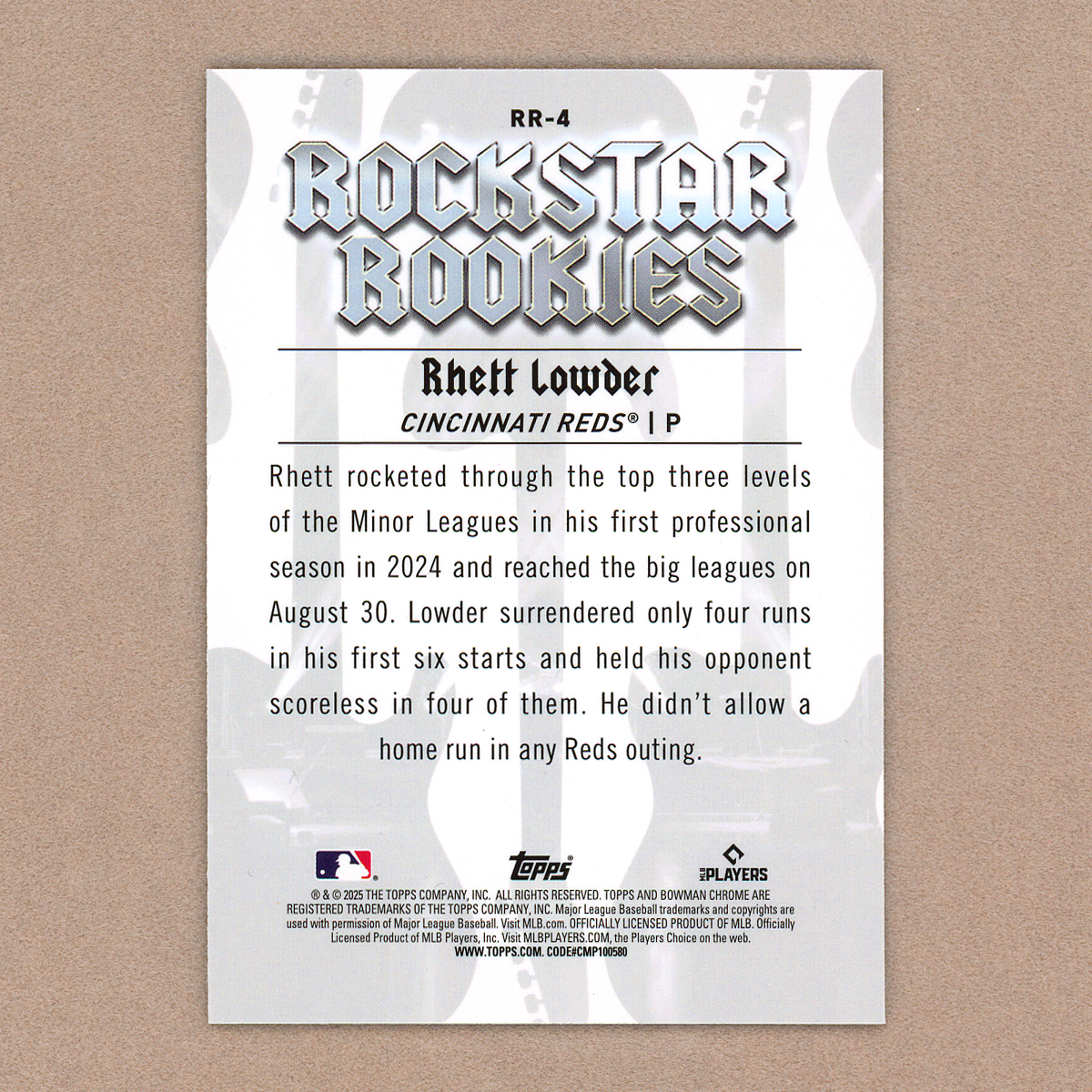 2025 Bowman Chrome Rhett Lowder Rockstar RC