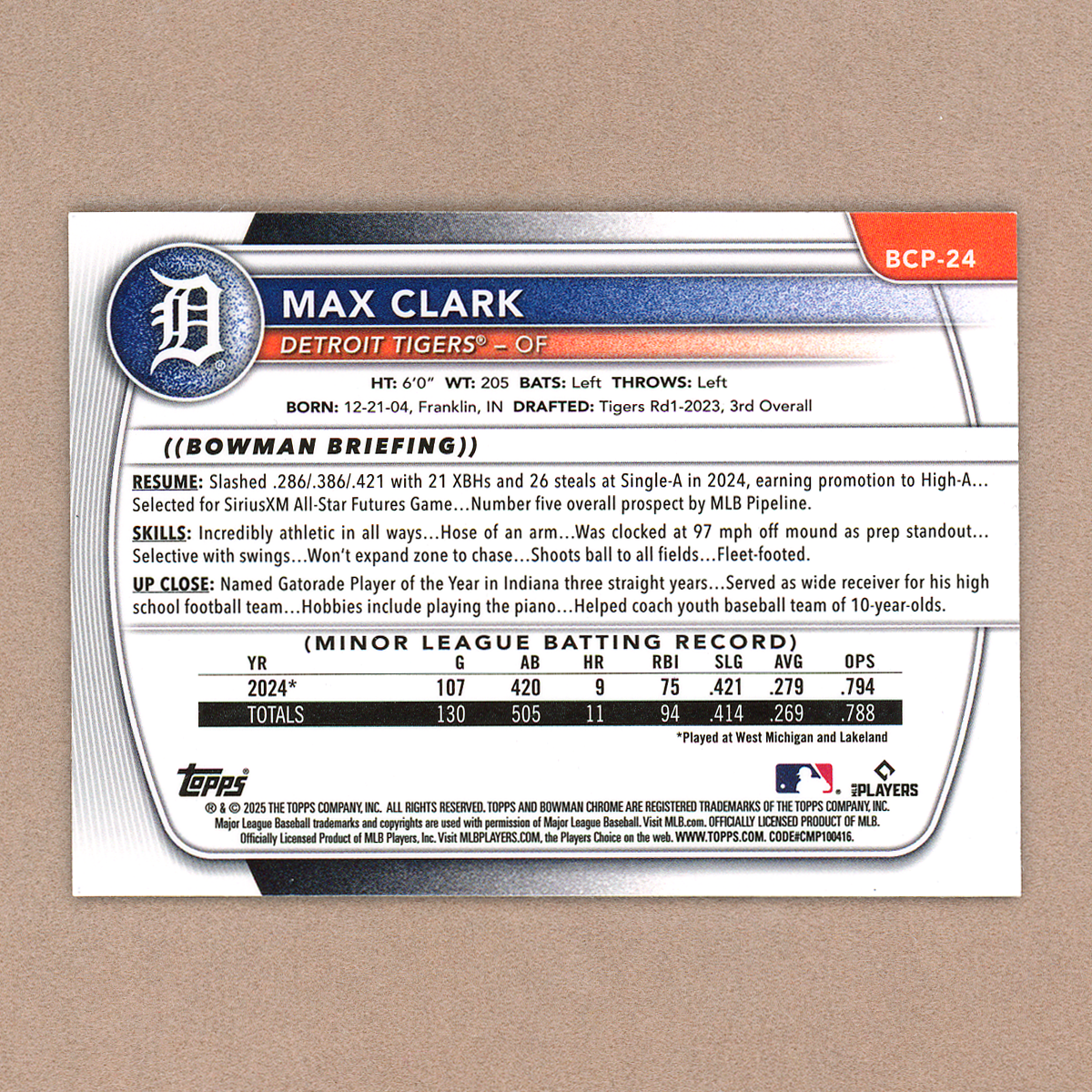 2025 Bowman Chrome Sapphire Max Clark