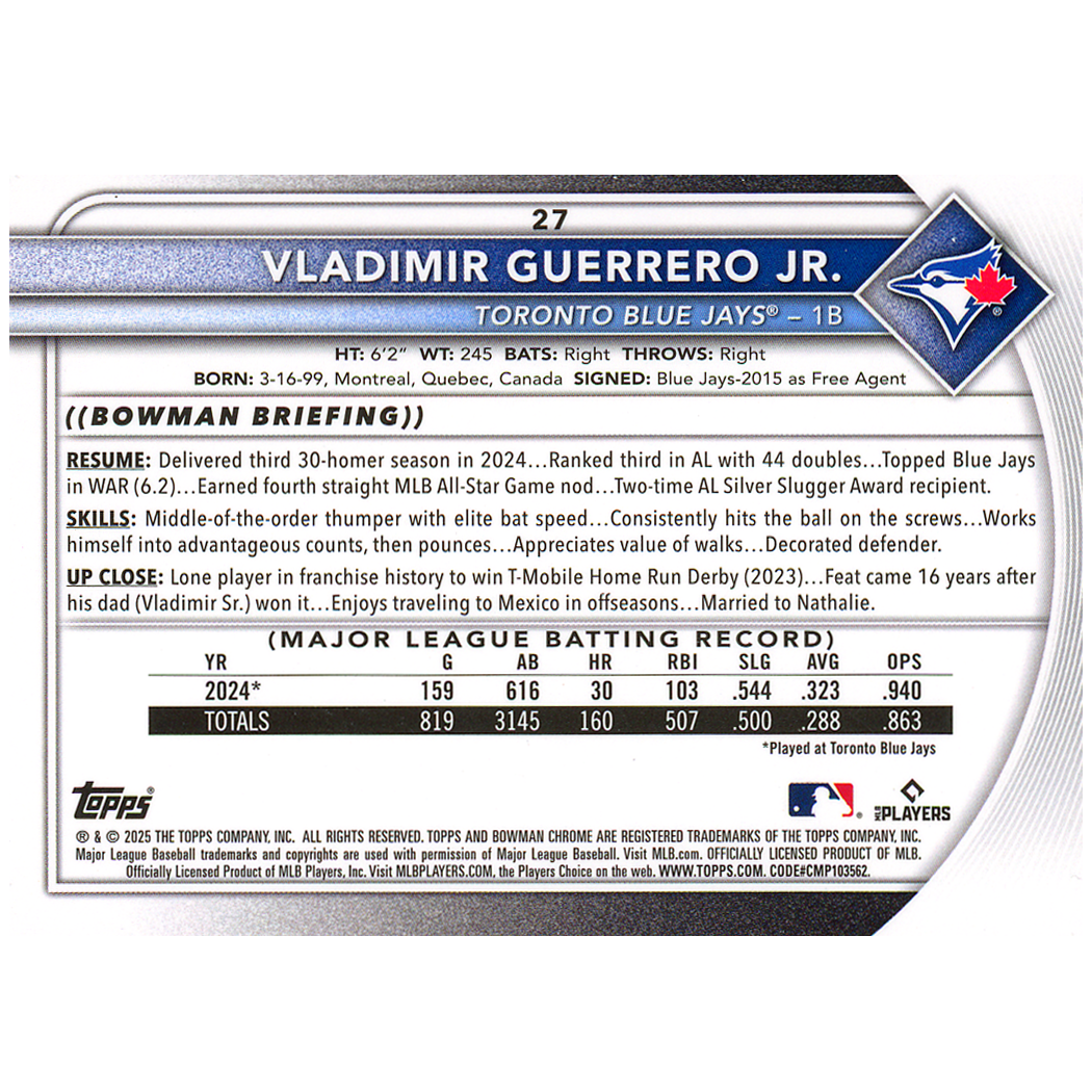 2025 Bowman Chrome Vladimir Guerrero Jr. (Mojo)