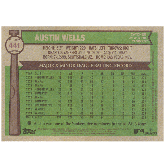 2025 Topps Heritage Austin Wells (SP)