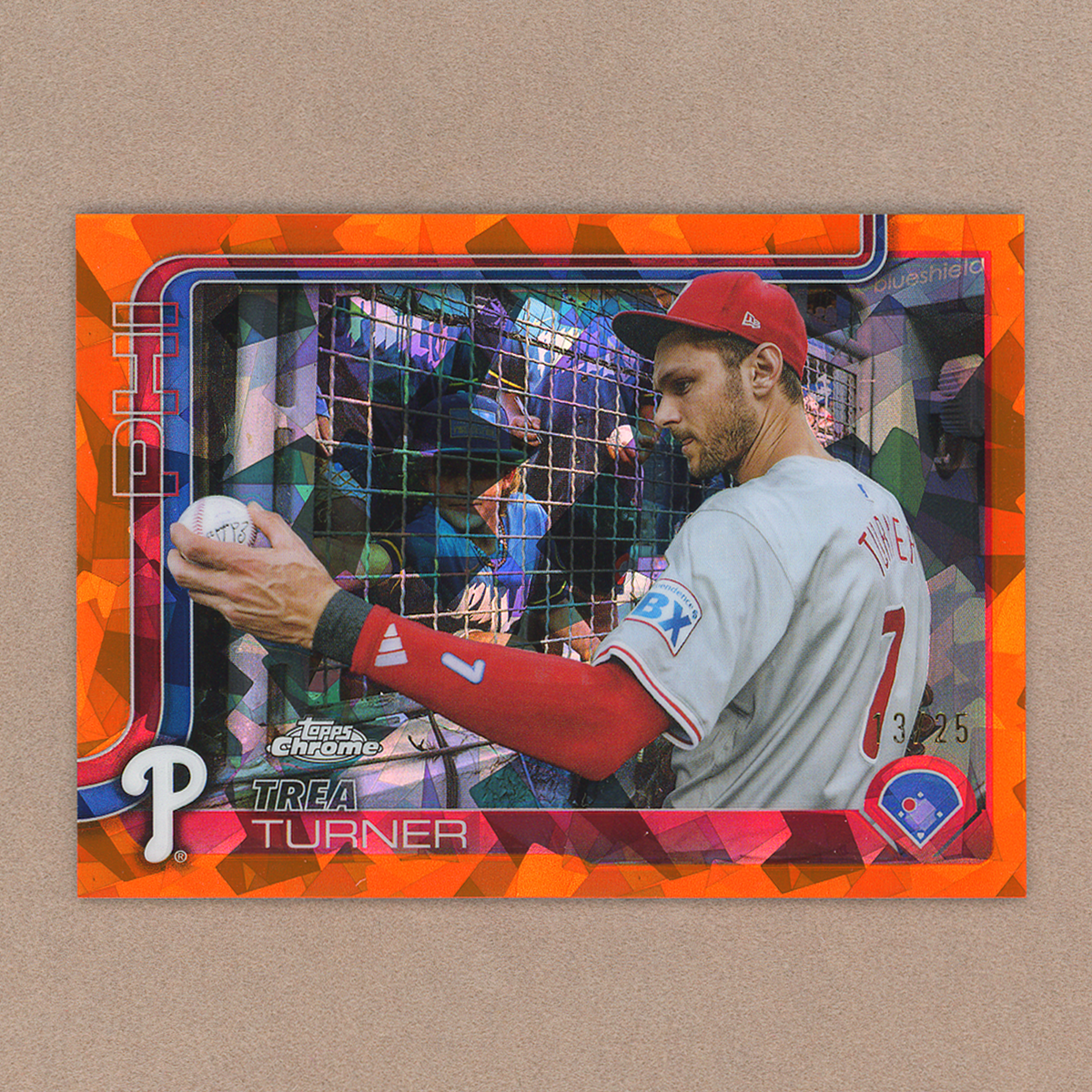 2025 Topps Chrome Sapphire Trea Turner Variation (Orange)