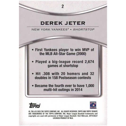 2025 Topps Tribute Derek Jeter