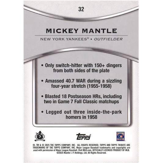 2025 Topps Tribute Mickey Mantle
