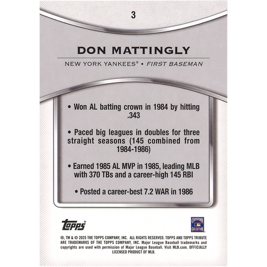 2025 Topps Tribute Don Mattingly