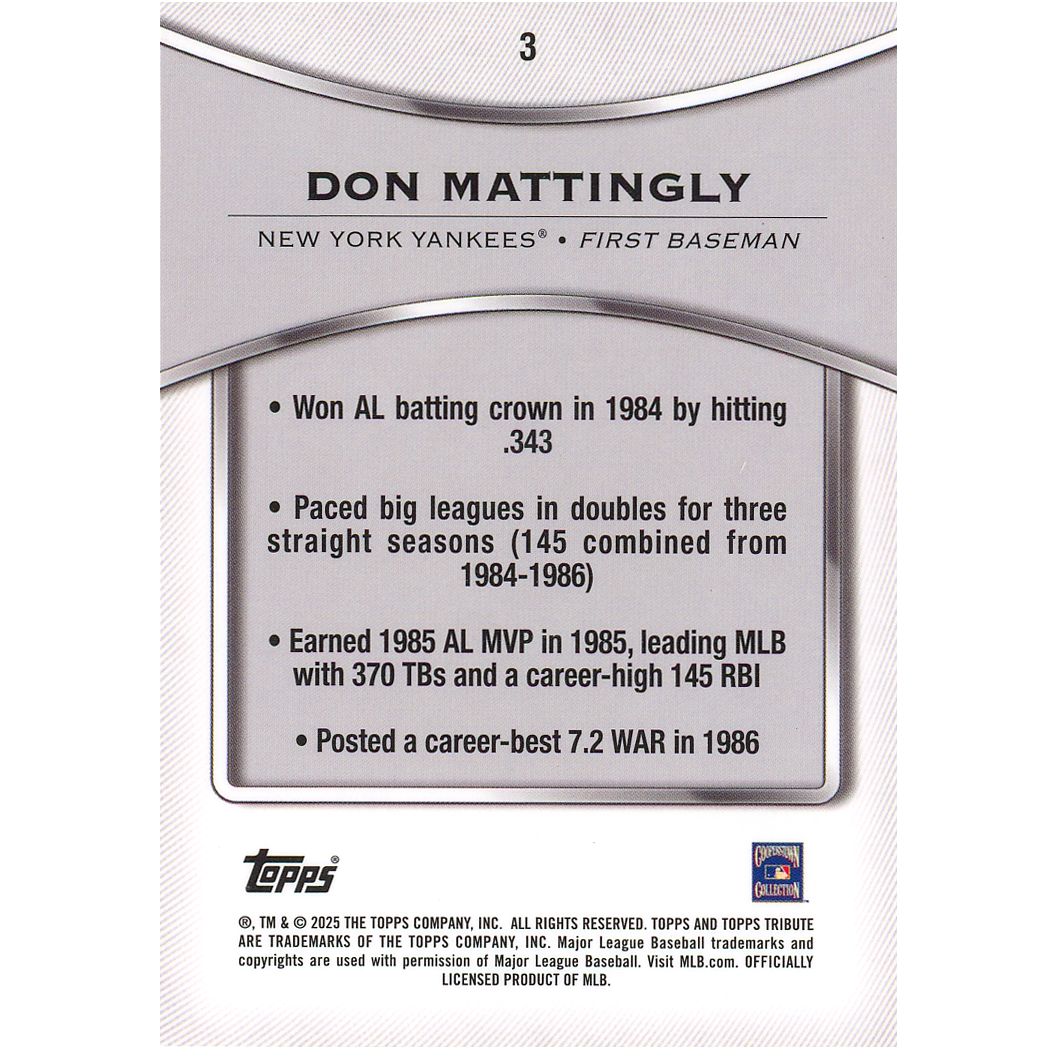 2025 Topps Tribute Don Mattingly (Blue)