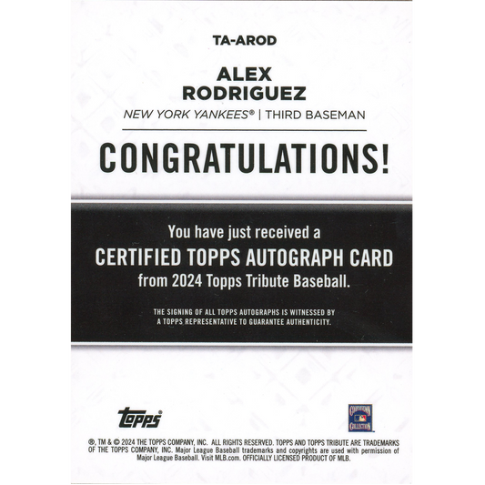 2024 Topps Tribute Alex Rodriguez