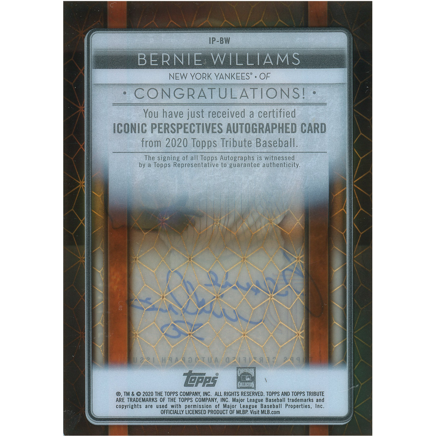 2020 Topps Tribute Bernie Williams Autograph